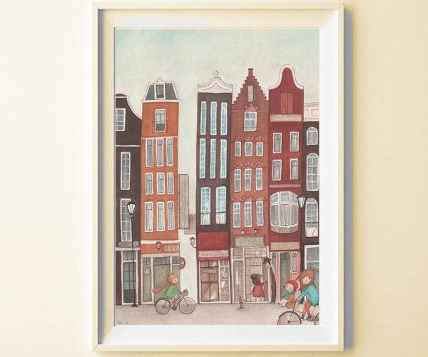 Stampa Illustrata Amsterdam in cornice